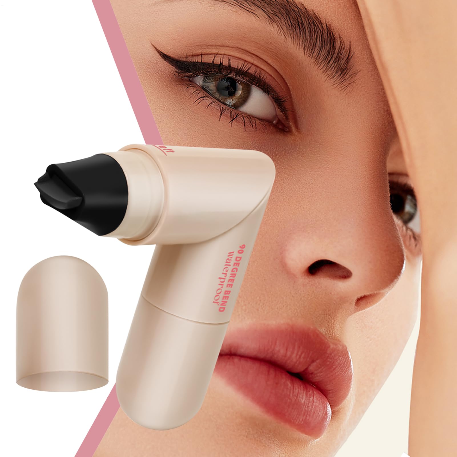 Stempel do makijażu eyeliner, 2 ml, dwustronny, wodoodporny, do makijażu, narzędzie do makijażu, do podróży, na zewnątrz, podróży służbowej, domu, szkoły