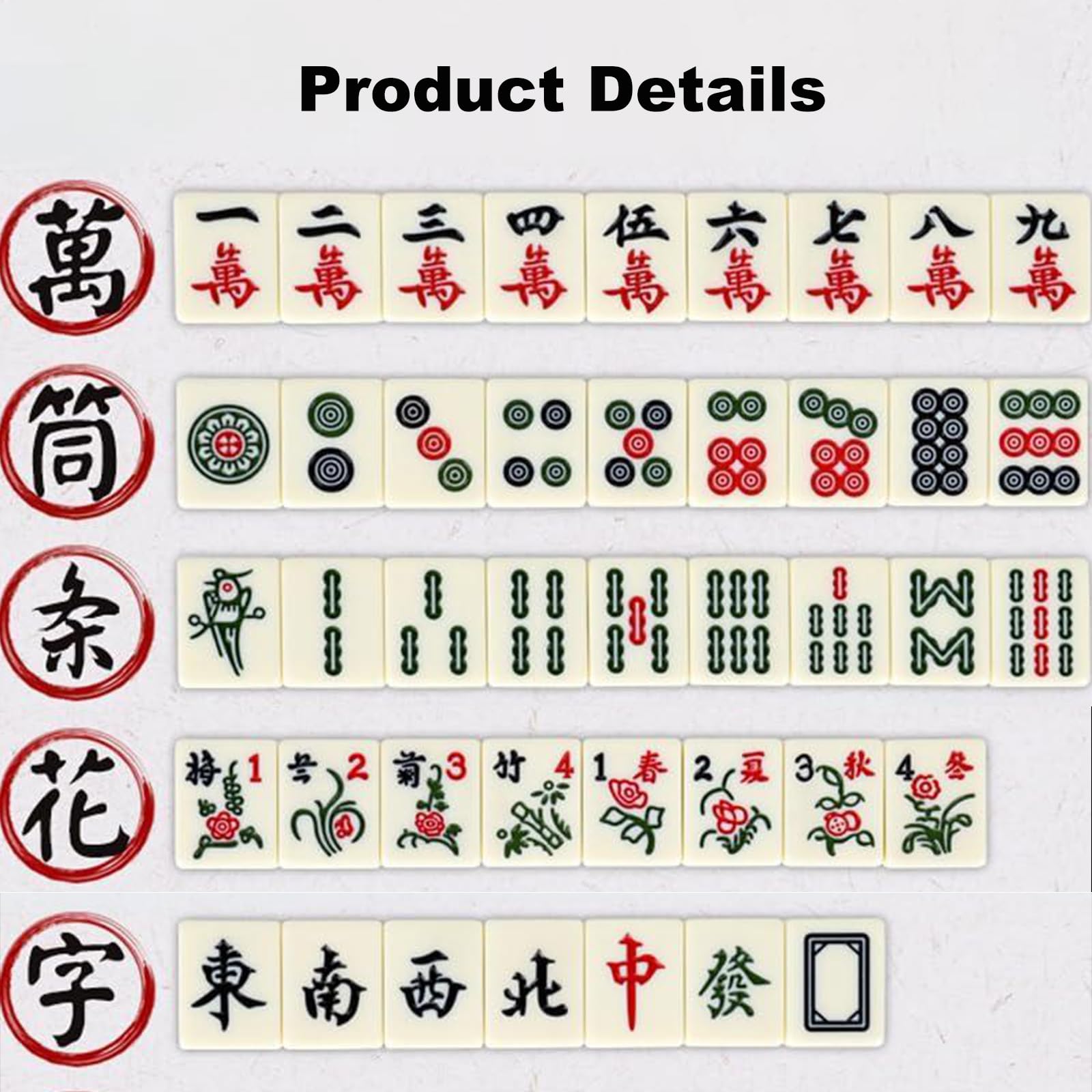 Mini Mahjong Set, Mahjong Set Portable with 2 Dice, Mini mahjong, Mahjong Set Portable, Mahjong Travel Set - Image 3