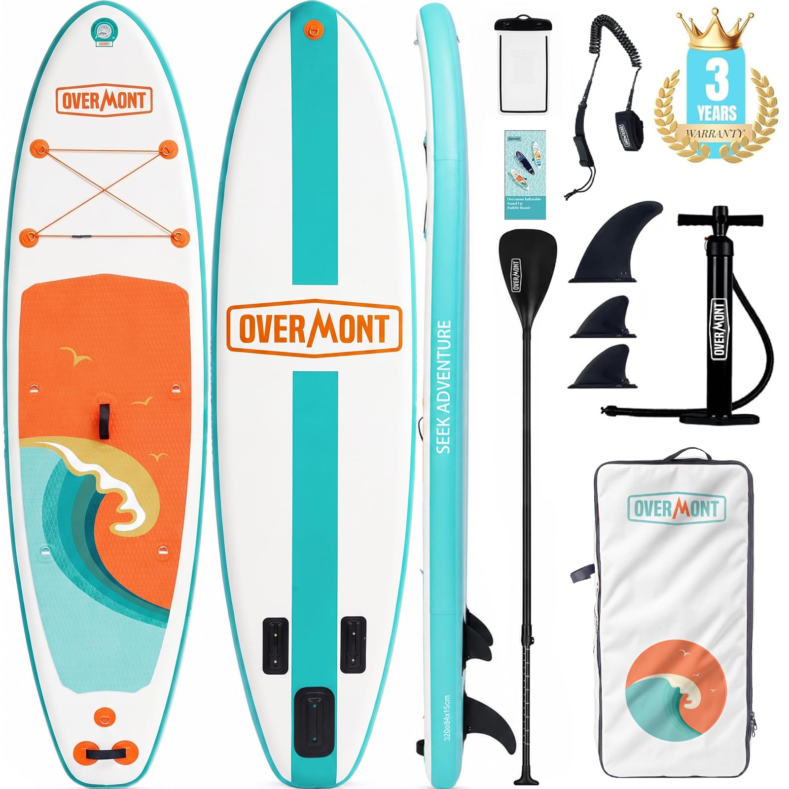 Overmont 10'6 Inflatable Stand Up Paddle Board