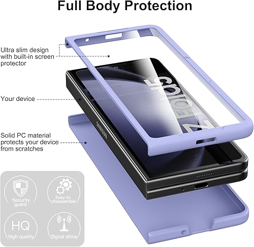 Miniatura 3 de Foluu Funda delgada para Samsung Galaxy Z Fold 5, con protector de pantalla frontal integrado, funda protectora de policarbonato mate ultradelgada