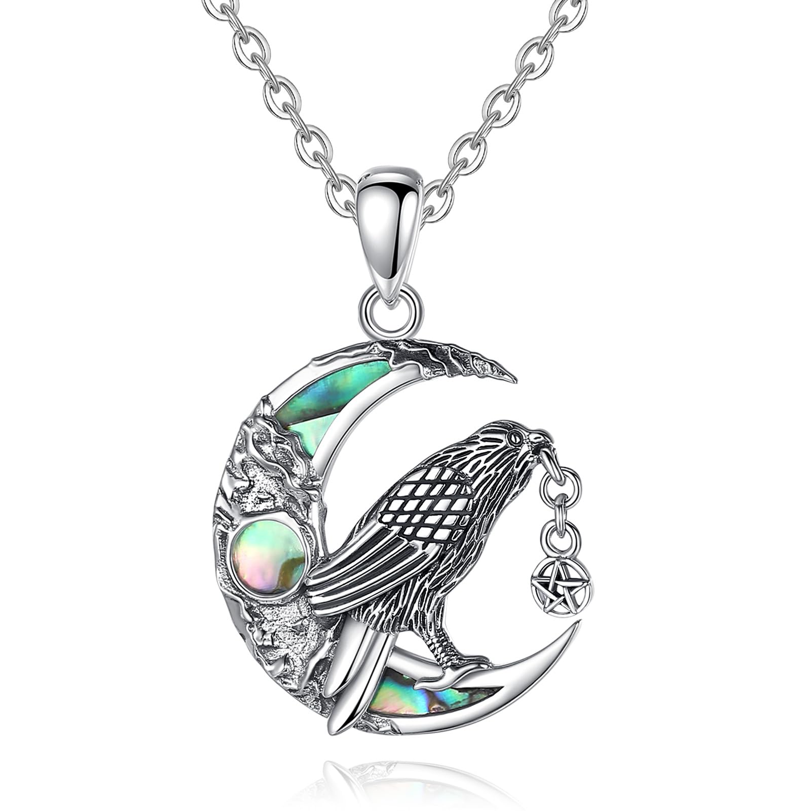 AEONSLOVE 925 Sterling Silver Lilith/Santa Muerte/Mushroom/Pentagram/Raven/Hecate/Italian Horn/Dragon and Phoenix Necklace Witchy Jewelry Gifts