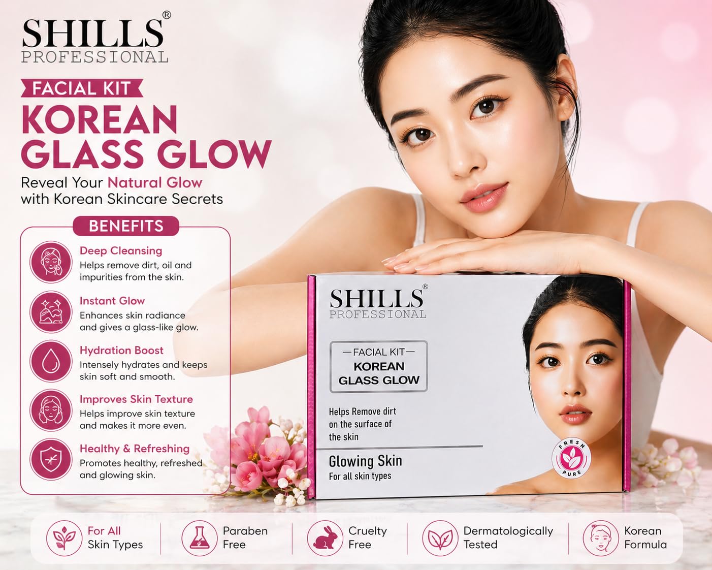 PRATHNA CREATION SHILS Professional Korean Glass Glow Facial Kit for Glowing Skin, Deep Cleansing & Brightening, All Skin Types 2