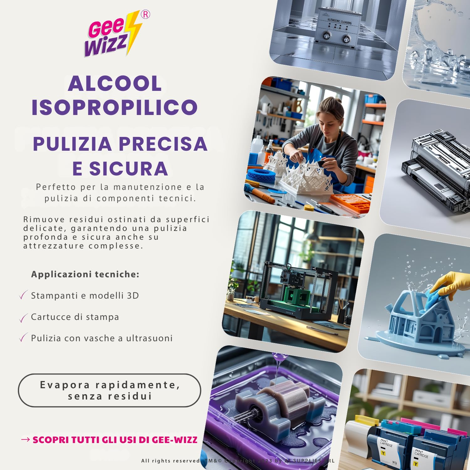 Alcool Isopropilico Puro 5 L Detergente Multiuso per Pulizia Elettronica