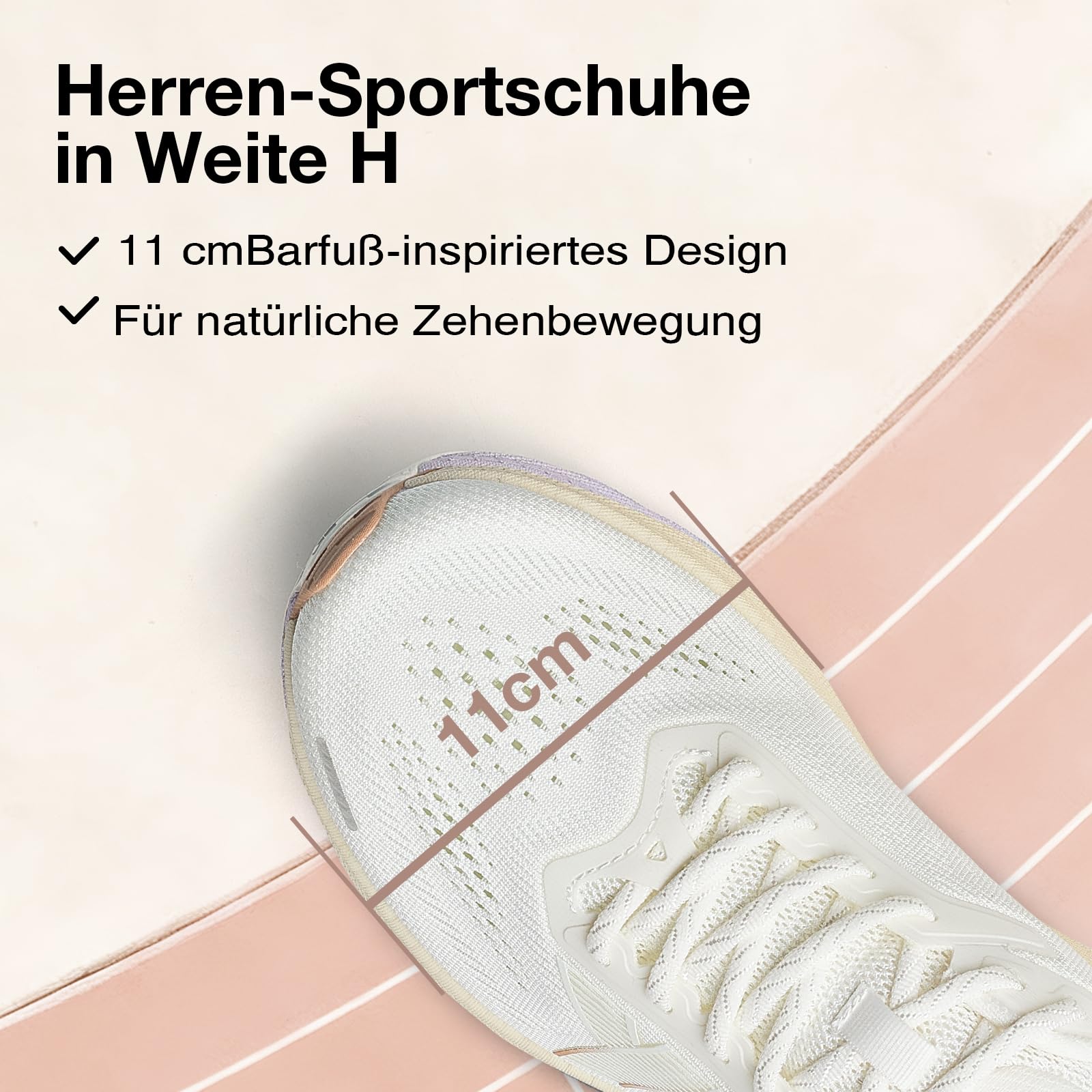 XTEP Damen Laufschuhe Weit, Dämpfung Joggingschuhe, Atmungsaktive Runningschuhe für Breite Füße, Leichte Sportschuhe mit Breite Passform, Weiß-Rosa, Gr.36-40