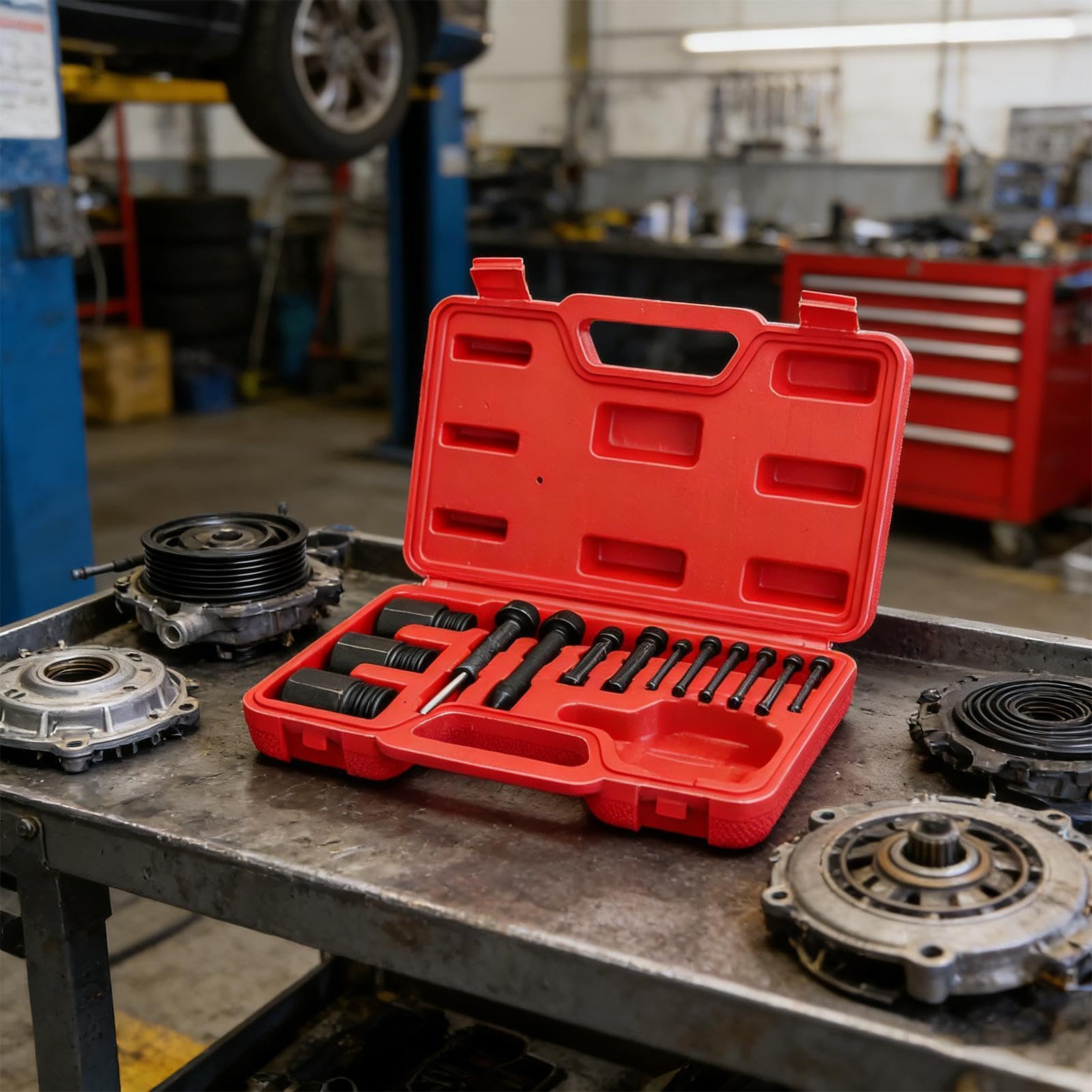 Kit per Rimozione Frizione Compressore Aria Condizionata Kit Smontaggio per | Strumento Montaggio Frizione Climatizzatore Per Meccanici Fai Da Te Officina Esterno Vei