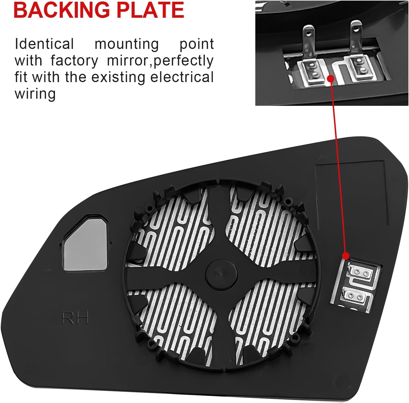 Passenger Side Mirror Replacement for Hyundai Sonata 2015 2016 2017 2018 2019, Right Exterior Side Rearview Mirrors Glass, Power Heated, with Backing Plate