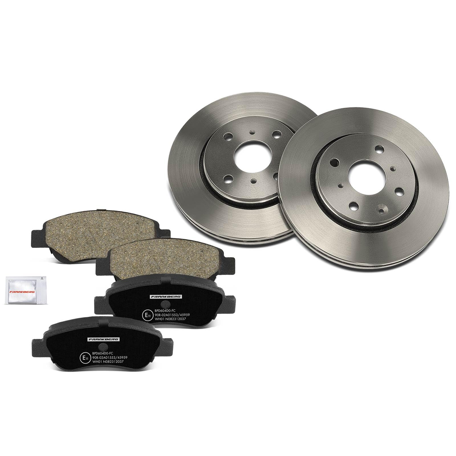 Frankberg Set freni incl. 2x Dischi Freno + 4x Pastiglie dei Freni Anteriore Compatibile con C1 II PA PS 108 107 PM PN C1 PM PN Aygo B1 Replace# 4246J0,4246F0