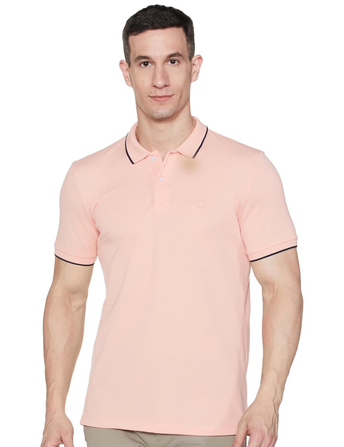Allen Solly Men’s Cotton Regular Fit Solid Polo with Sleeve Detail Allen Solly Men’s Cotton Regular Fit Solid Polo with Sleeve Detail