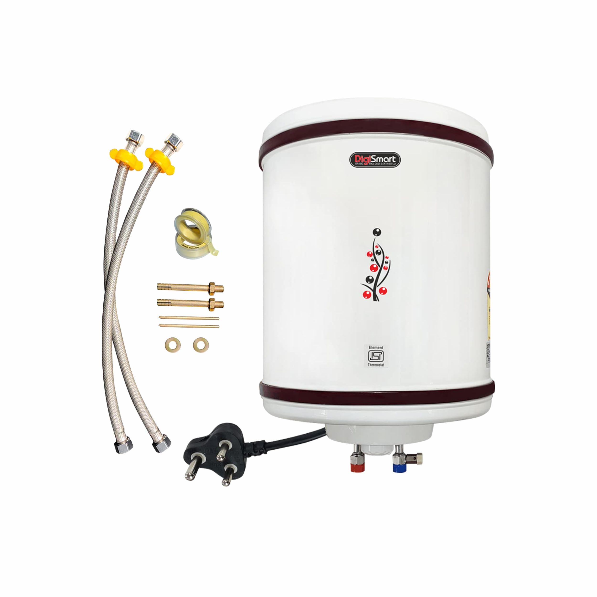 DIGISMART 25 LTR Storage 2 Kva 5 Star Geyser with Special Anti Rust Coating Metal Body, HD ISI Element Hotline/Crystal (Ivory) with Free Installation Kit & adjustable outer thermostat 2 Year Warranty-image-0