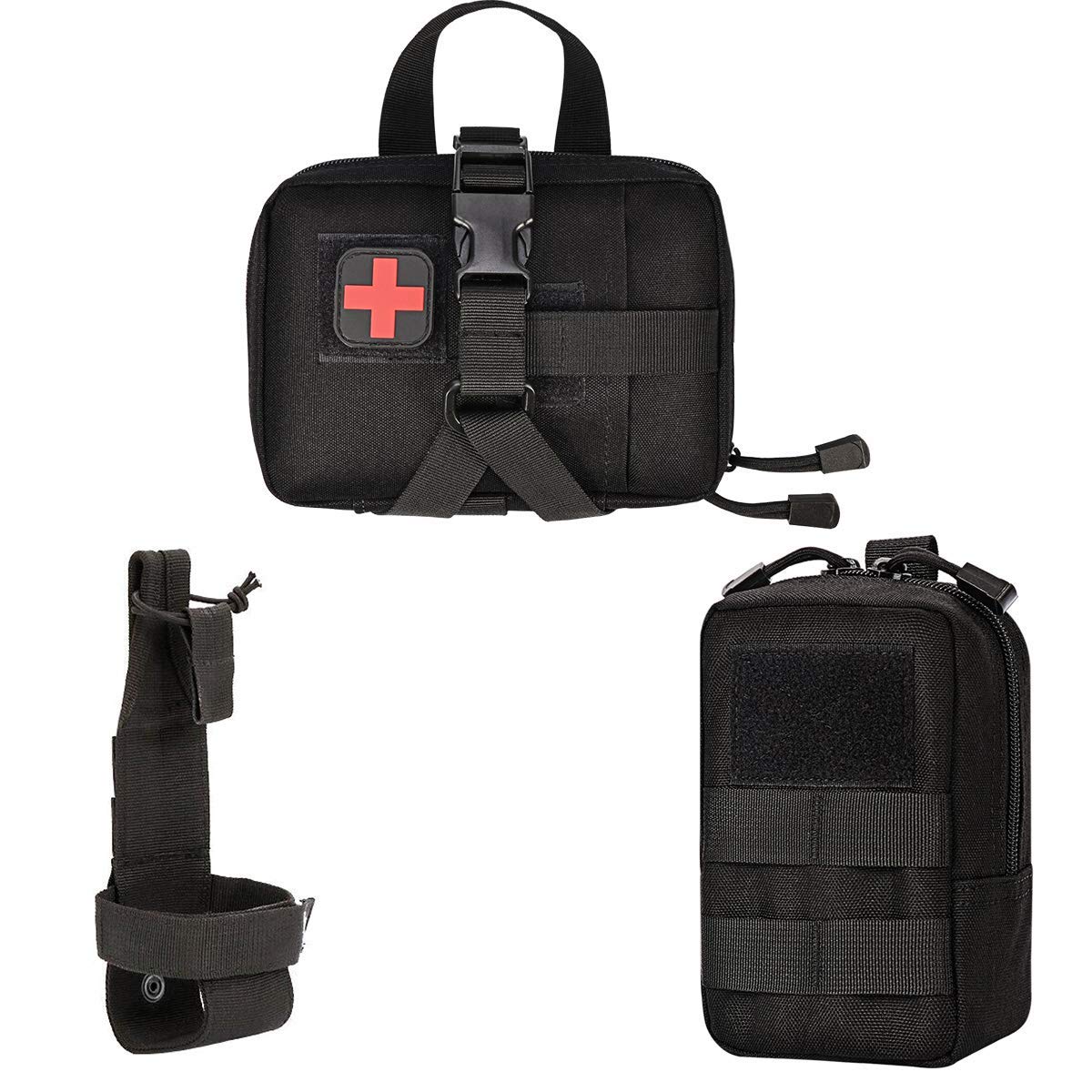 Tactical Molle Pouches Multi-Purpose EDC Military Nylon Waist Pack Utility Bag Detachable Patches Pouches for Dog Vest Harness