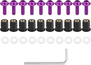 Motoforti 10 Piezas M5 Motocicleta Parabrisas Tornillo Carenado Parabrisas Perno Violeta