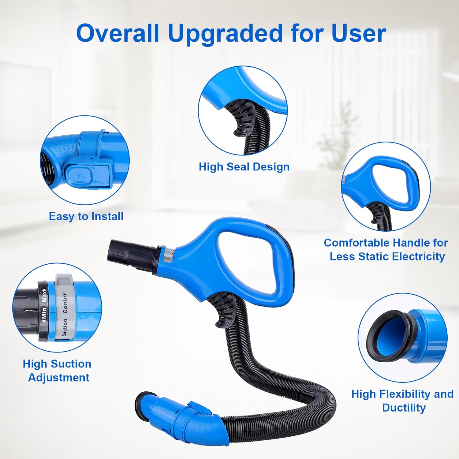 Upgraded ZU560 Replacement Hose Handle Compatible with Shark Navigator Rotator Lift-Away Vacuum ZU560 Blue, ZU561, ZU562, UV725 Gray, UV650, CU520 Vacuum Hose Replacement,Replace Part # 511FFJ560