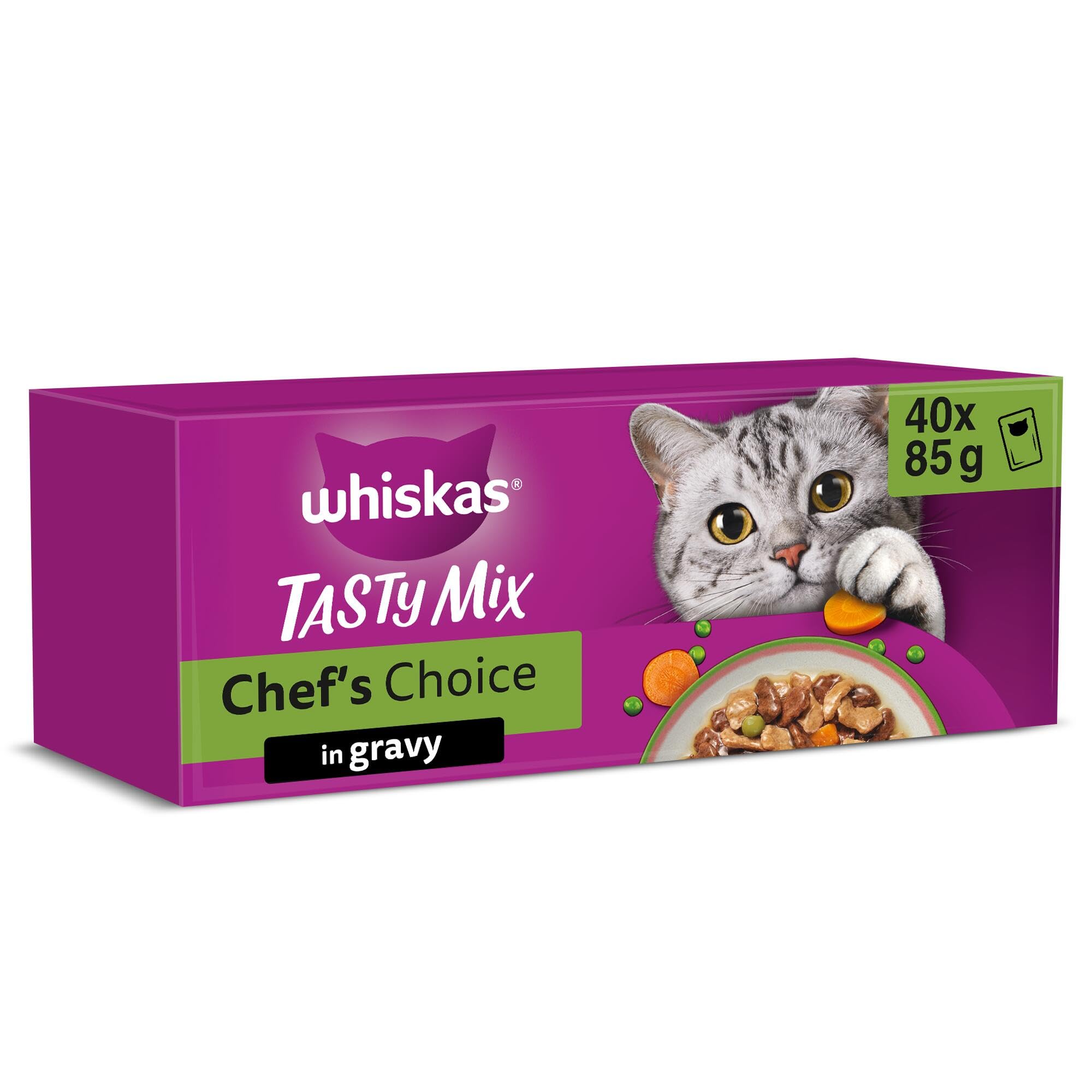 Whiskas 1+ Tasty Mix Chef's Choice In Gravy - 40 X 85G