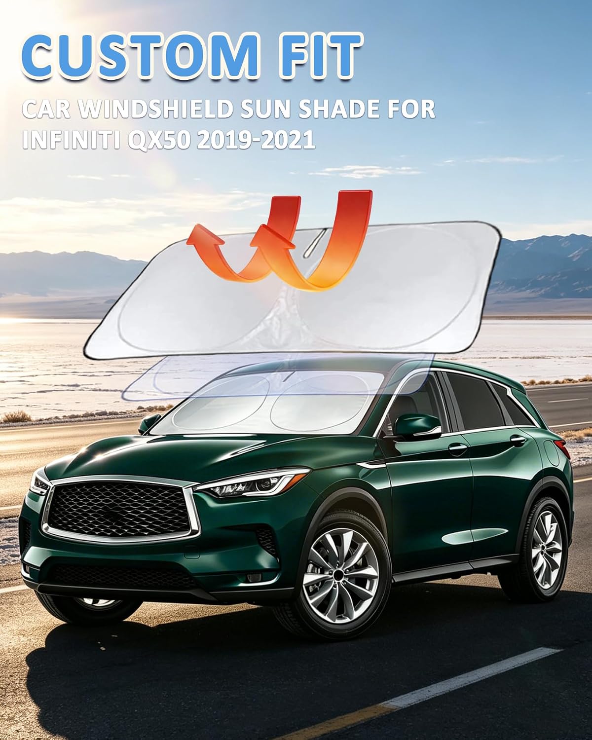 Windshield Sun Shade for Infiniti QX50 2019-2026 QX55 Window Sunshade image 3