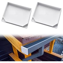2 Pcs 5" Gutter End Caps Plastic White Resistant Gutter End Cap for Ends of Eaves Drainage Ditch Pool Cage Weatherproof Rain Drainage Accessory