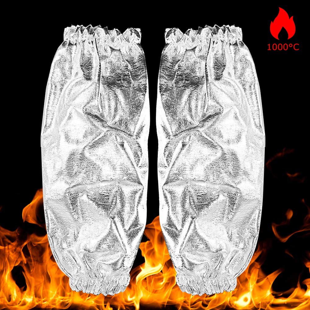 1000-Grad-Hitze, Folie, Feuerfeste, überärmelige Aluminium-Armschutz-Schutzhandschuhe