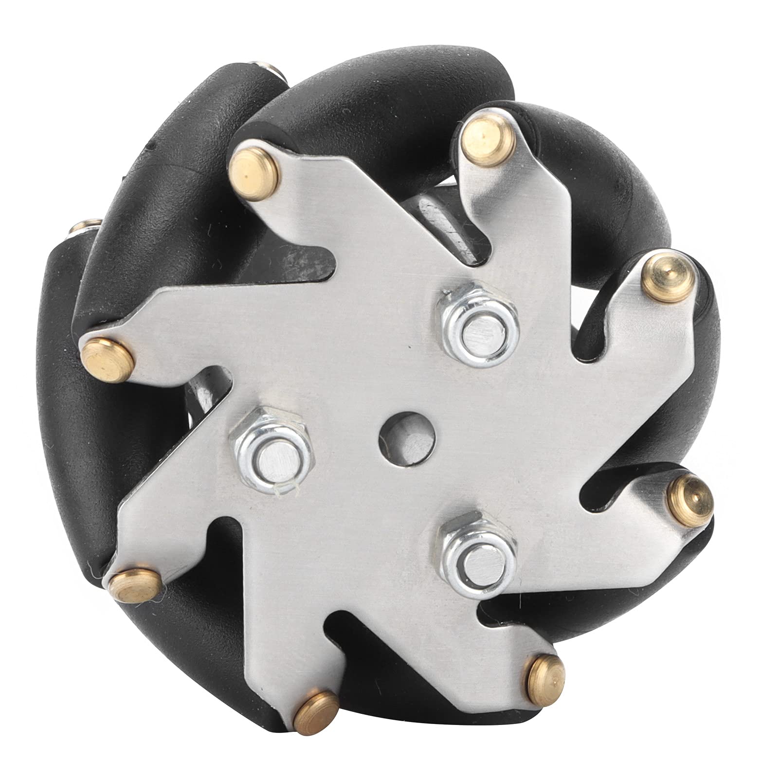 Juego de 4 Ruedas Mecanum de Acero de 48 mm, Ruedas Omnidireccionales Izquierda y Derecha para Coche Robot 14209, con Rodillos TPR, Capacidad de Carga 3 kg