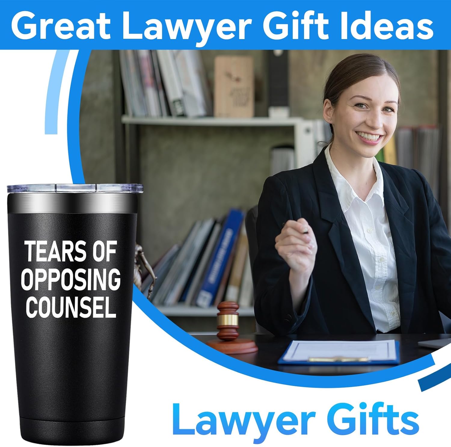 Lawyer Gifts for Men Women - Lawyer Christmas Appreciation Gifts - Gift for Law Student Graduation, Lawyer, Attorney, Paralegal - Tears of Opposing Counsel - 20oz Tumbler - Image 3