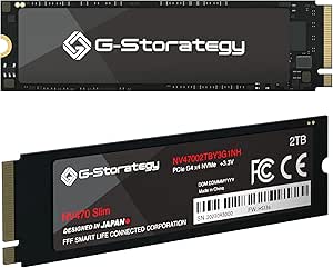 G-Storategy SSD 2TB M.2 Copper Thermal Transfer Sheet [New PS5] PS5 Operation Verification Expandable Gen4 x 4 NVMe 2280 3D NAND Japanese Manufacturer Reading: 7450MB/s Write: 6750MB/s NV47002TBY3G1NH