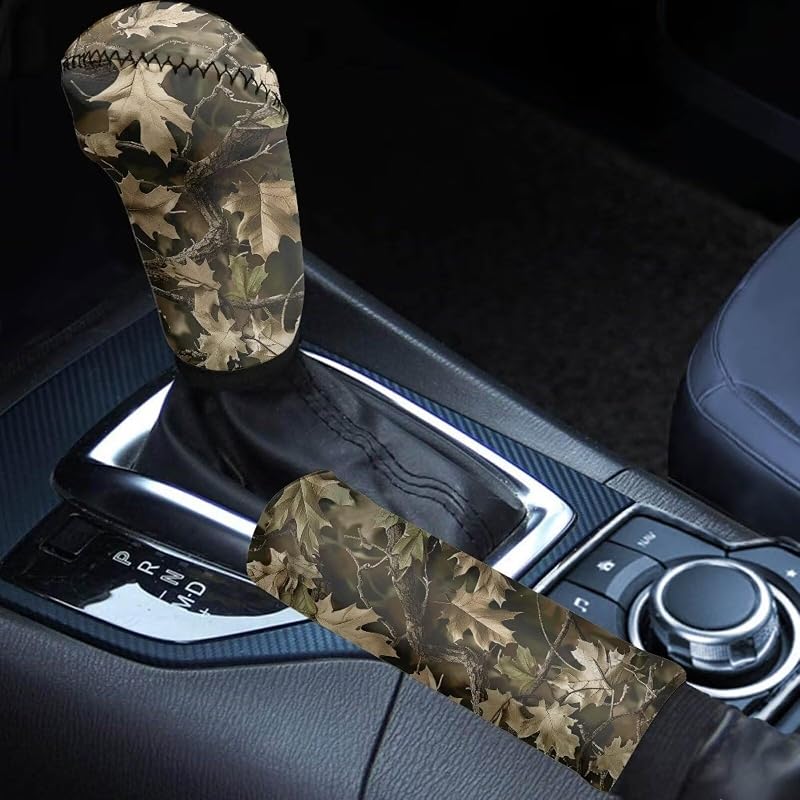 Kit com 2 Capas para Manopla de Câmbio e Freio de Mão Wetoricau Hunting Camo em Poliéster Modelo D7