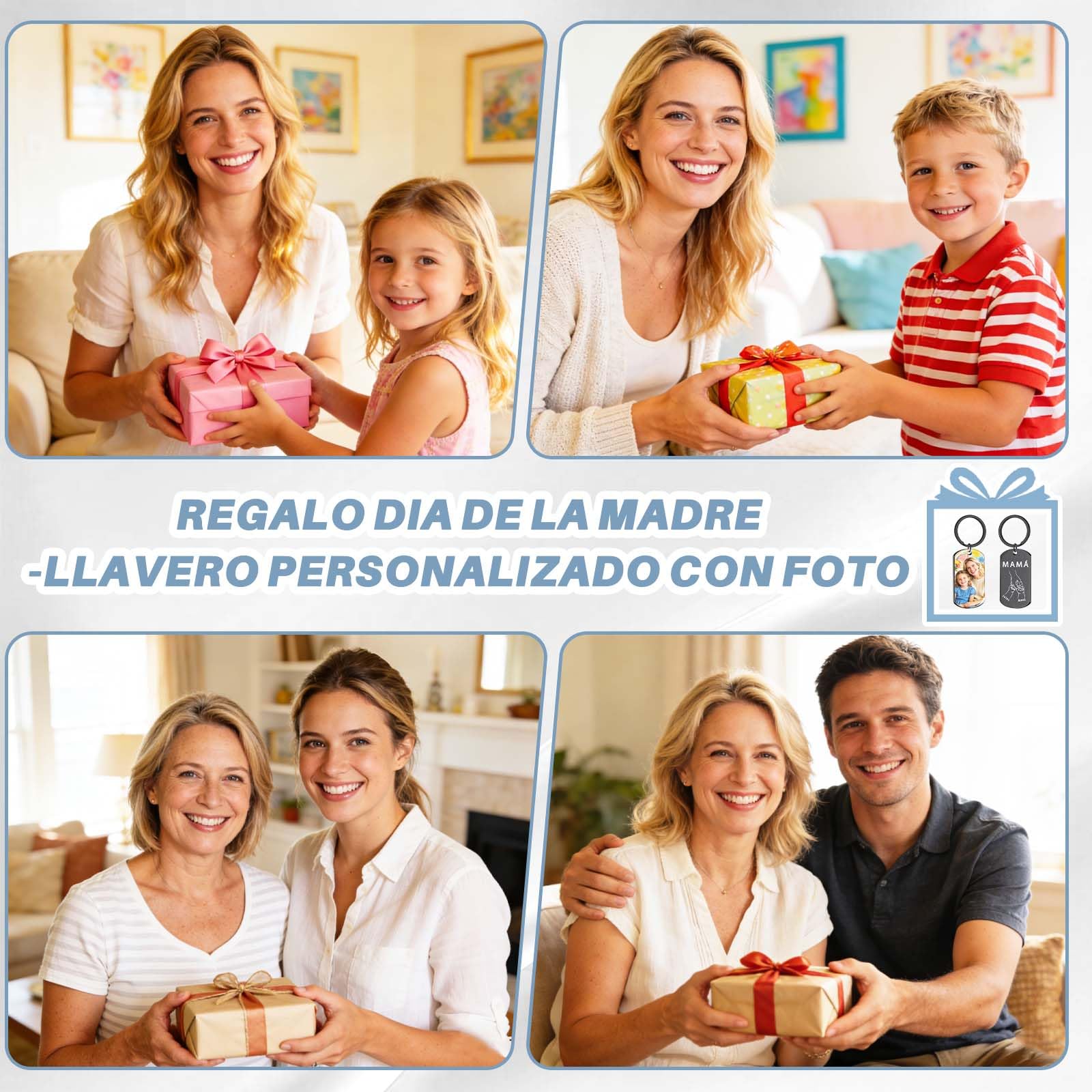 JONZIN Llavero con Foto Personalizado de Doble Cara, Llavero Grabado con Texto e Imagen, Regalo Personalizado para Mamá o Mujer en el Día de la Madre — view 6