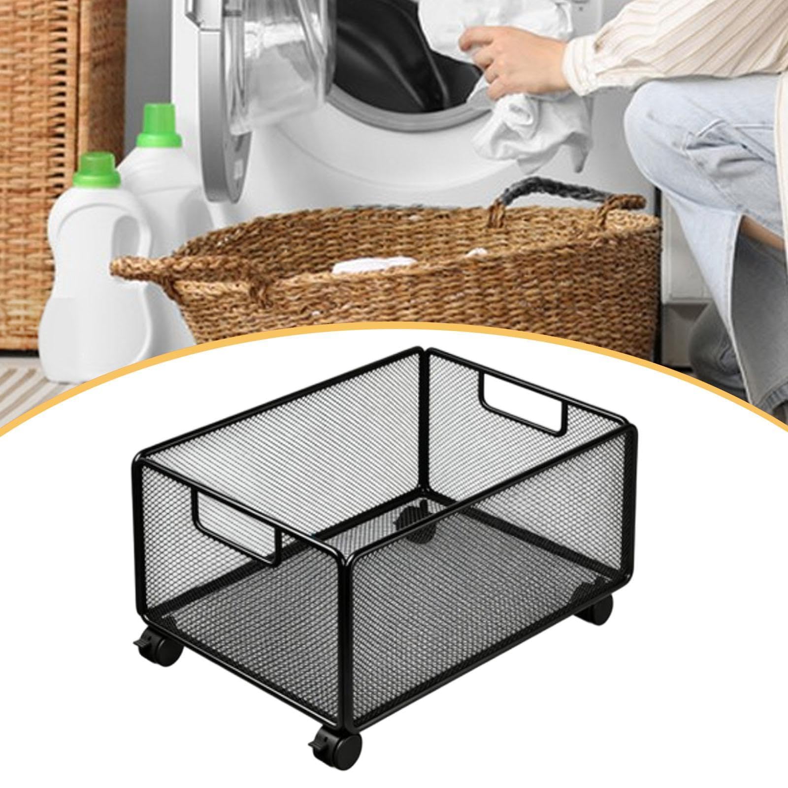 perfk Carrello Portadocumenti in Rete con Ruote, Carrello portaoggetti Portatile da Mettere sotto la scrivania, Organizer con Ruote per dormitorio, 30 Cm X 38 Cm X 23