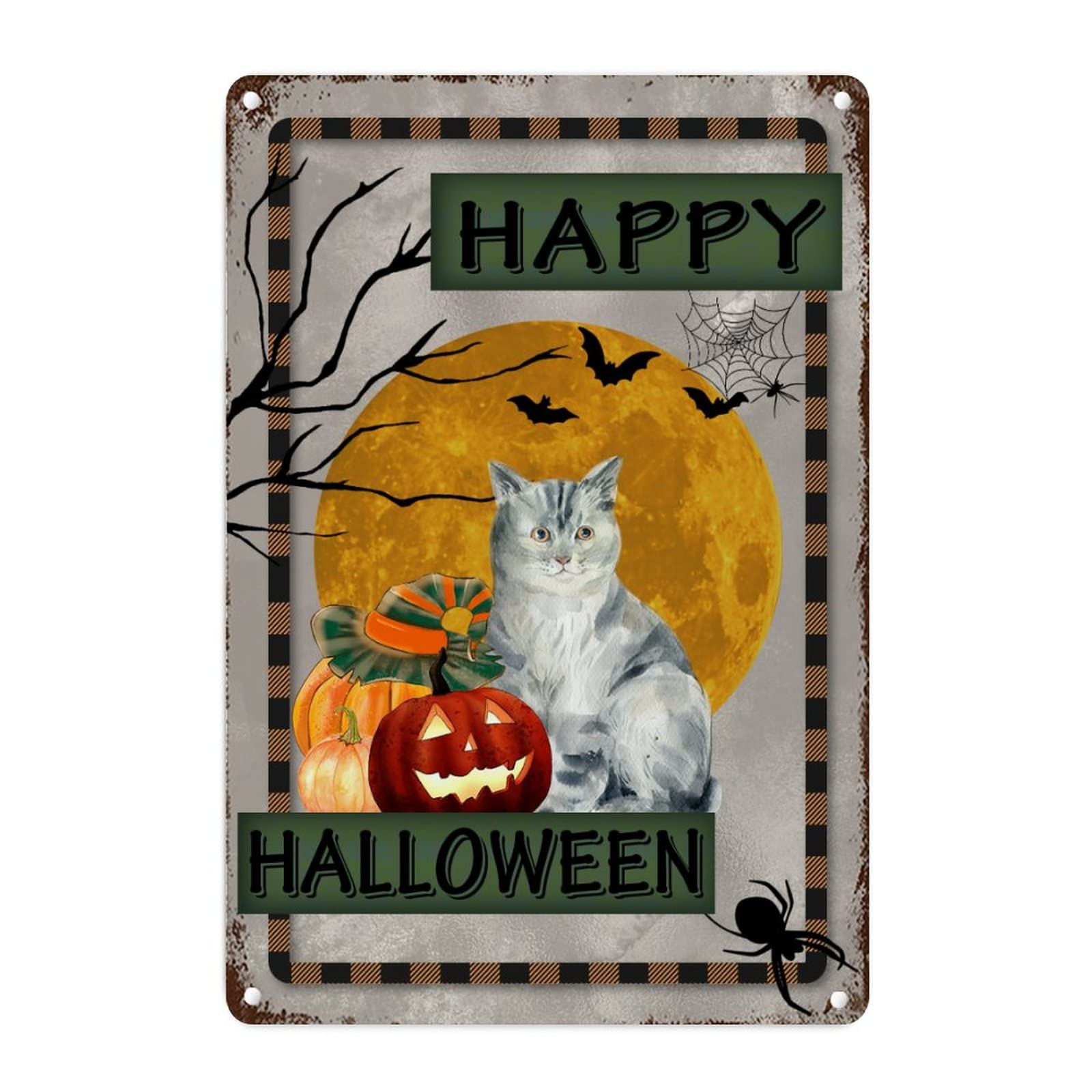 Plaque de métal Halloween déco murale salon pour chasser les murs vides