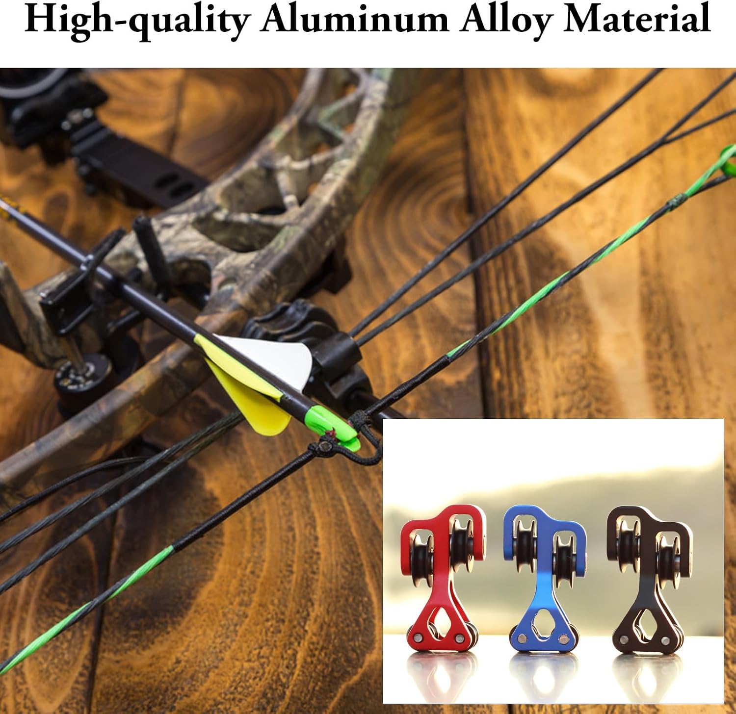 Glide Cable Slide, Aluminium Alloy Archery Cable Slide String Splitter Roller Glide Archery Cable Slide (Black)