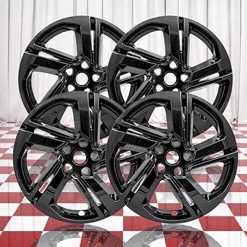 Set of 4 Gloss Black 5 Spoke 18" Wheel Skins for GMC Terrain SLE/SLT 2018-2021