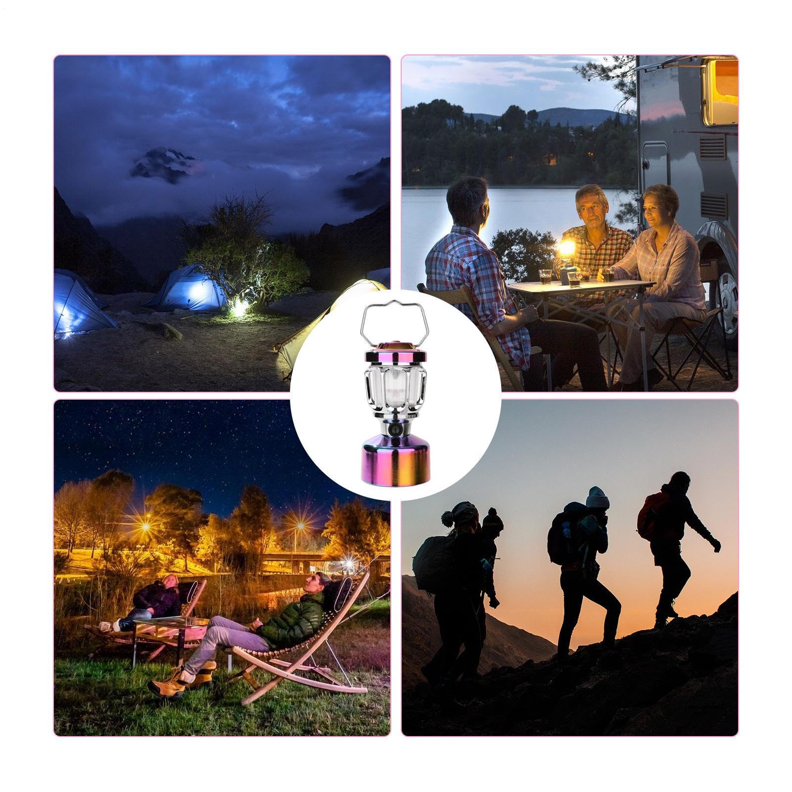 Linterna de campamento portátil – Iluminación exterior alimentada por | pilas, linterna LED impermeable | Luz nocturna recargable para establos de caballos, cobertizos de jardín, cabañas de senderi