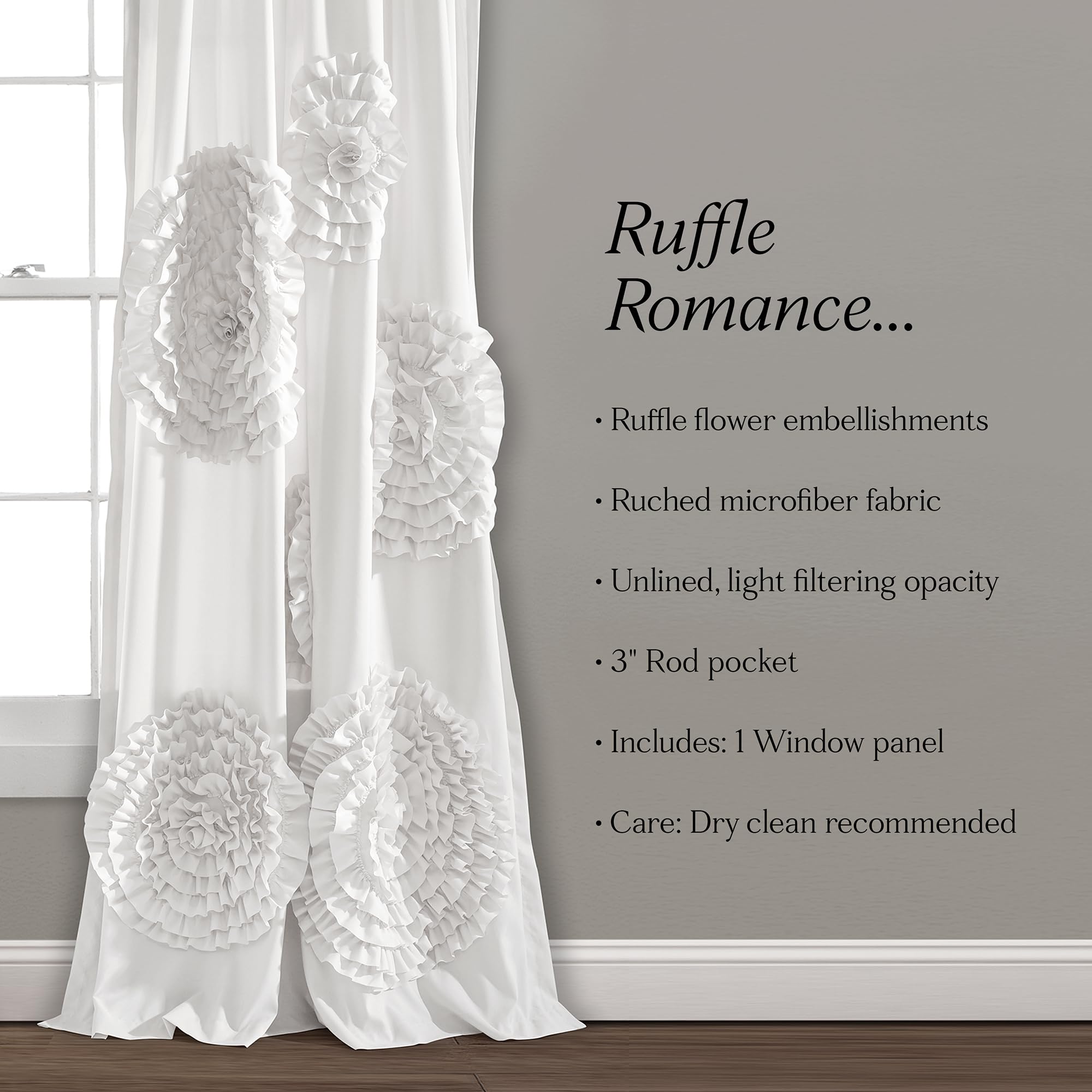 Amazon｜三角形ホームFashions Lush Decor Serenaウィンドウカーテン