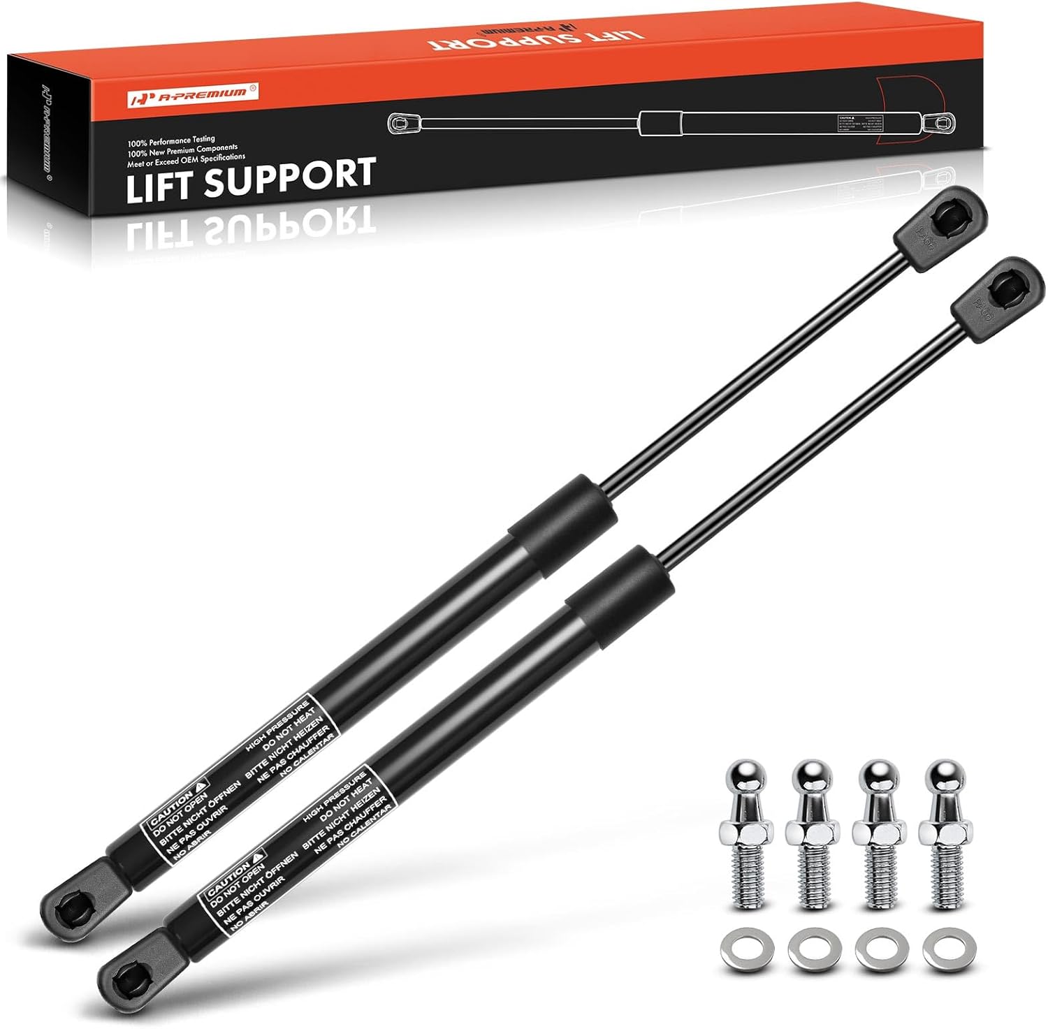 A-Premium 11.57 inch 13lb 11.5" Lift Supports Gas Spring Strut Shock Compatible with Toolbox RV Camper Tonneau Cover Cabinets Sliding Window Storage Bed Bench Lids Basement Door Boat Hatch 2-PC Set