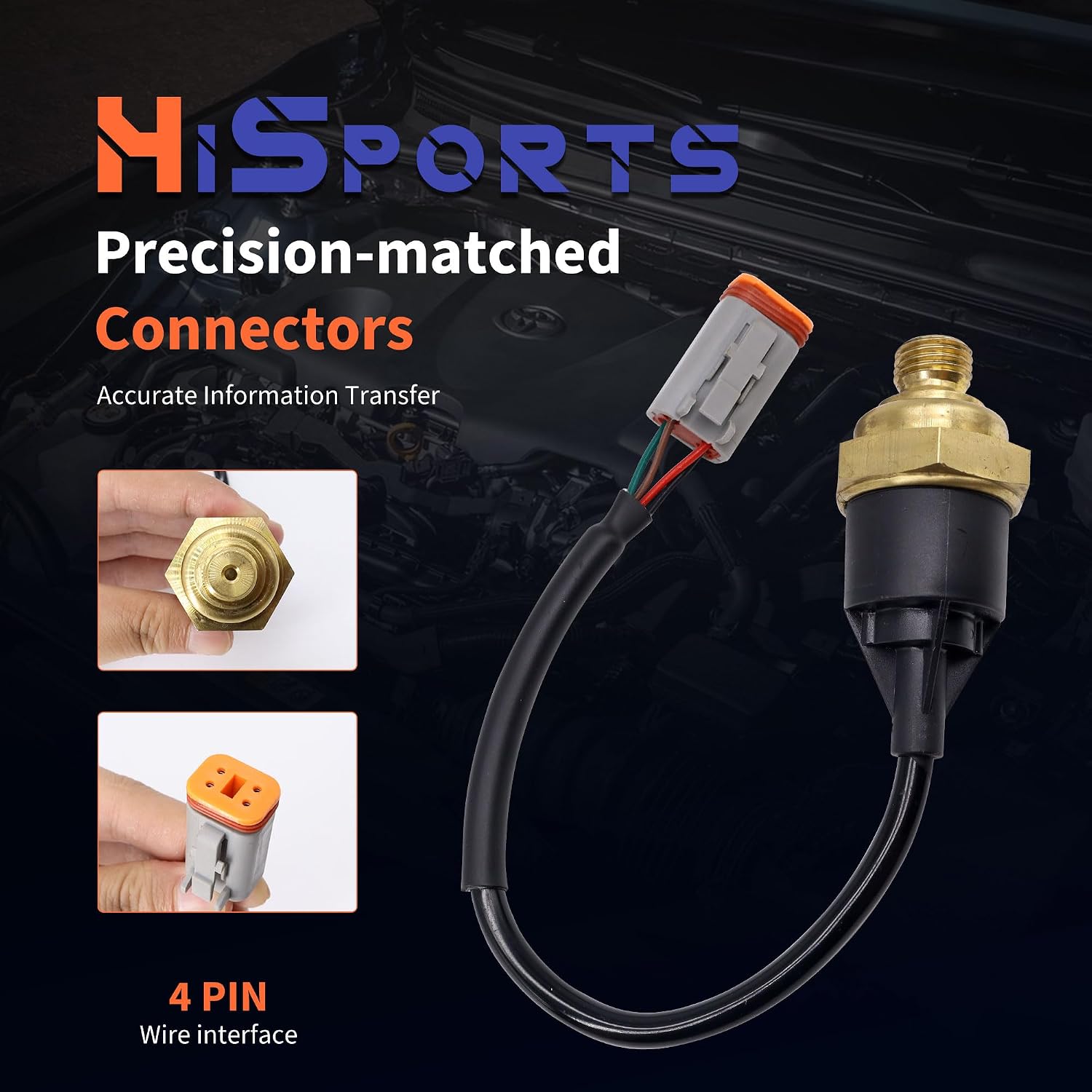 HiSport Oil Pressure Sensor Switch 1452862 Compatible with Volvo Scania 4-Series 114 124 DSC14 Truck 4PCS