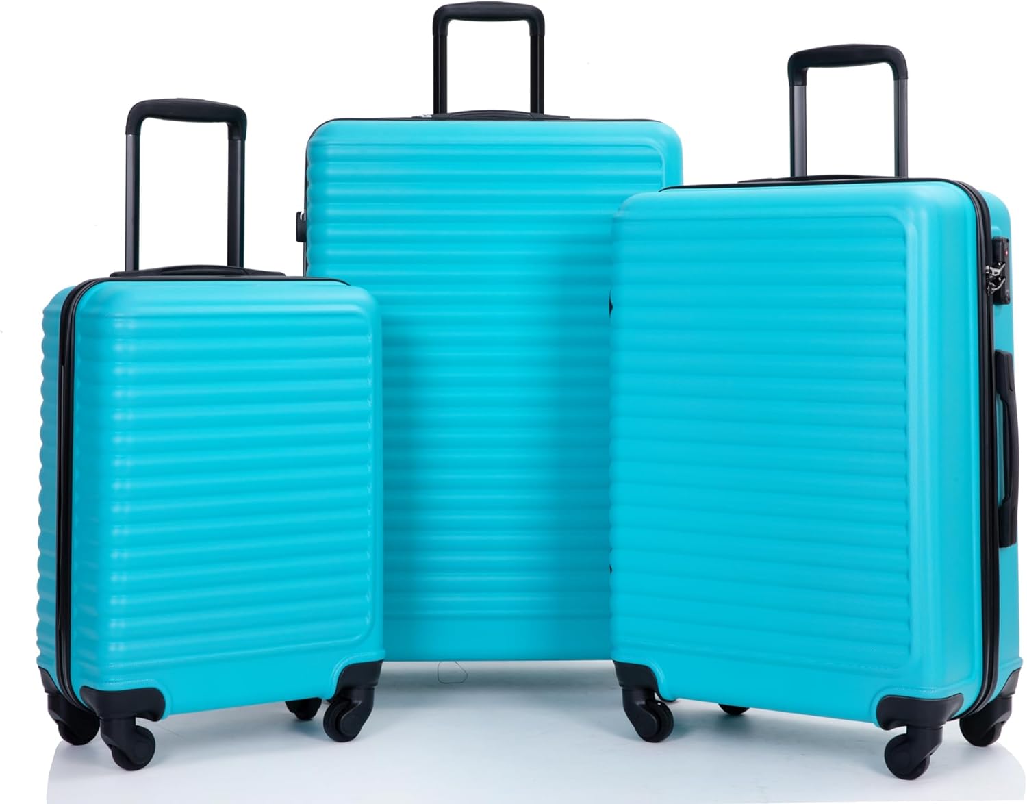 Luggage Sets,3 Piece Suitcase Set,ABS Lightweight Luggage with Spinner Wheels,TSA Lock,Hard Shell Travel Carry-on and Checked Suitcase Sets (Turquoise)
