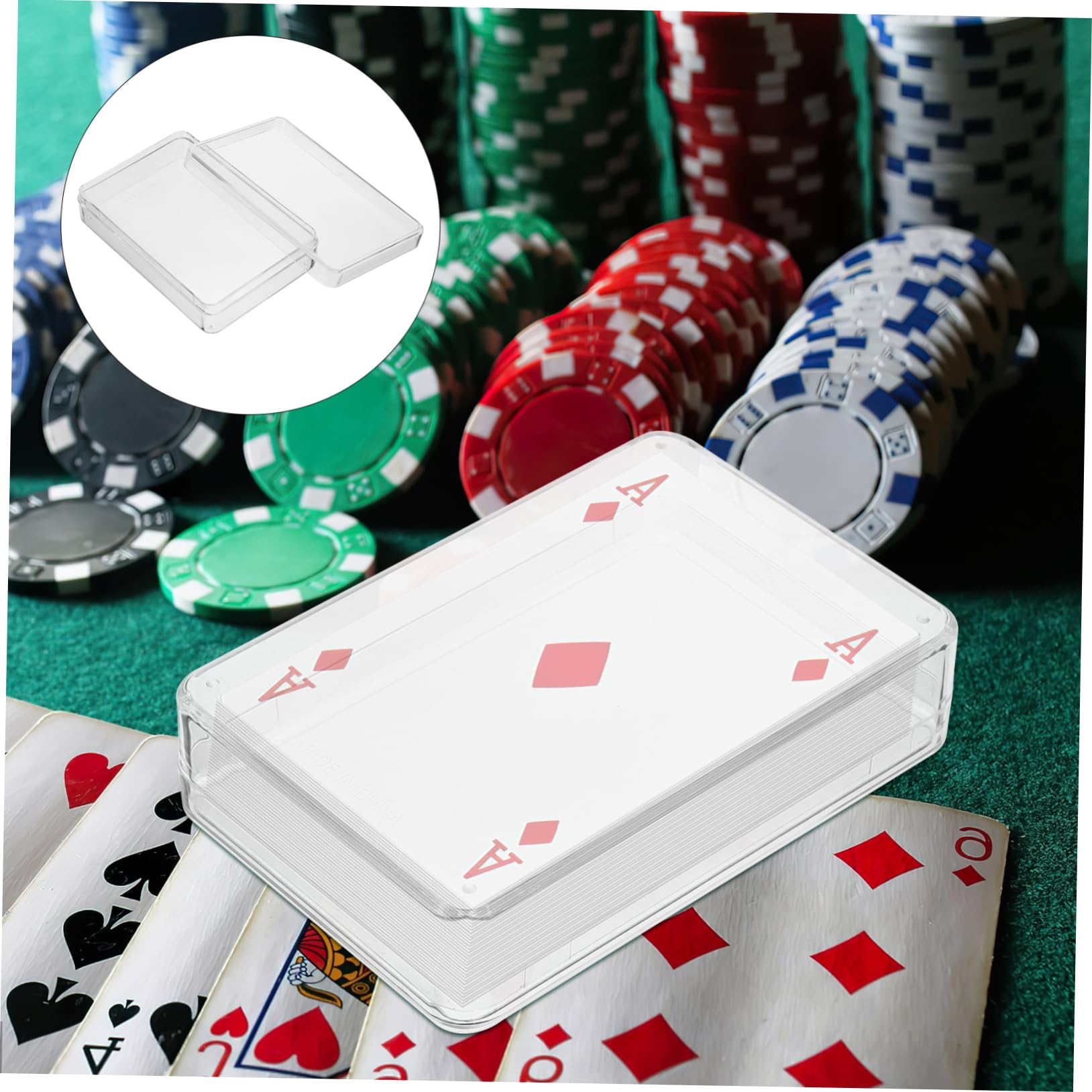 Toyvian 8piezas Caja De Almacenamiento para Cartas De Poker Estuche De Plástico Transparente Tapa Organizador Compacto para Barajas