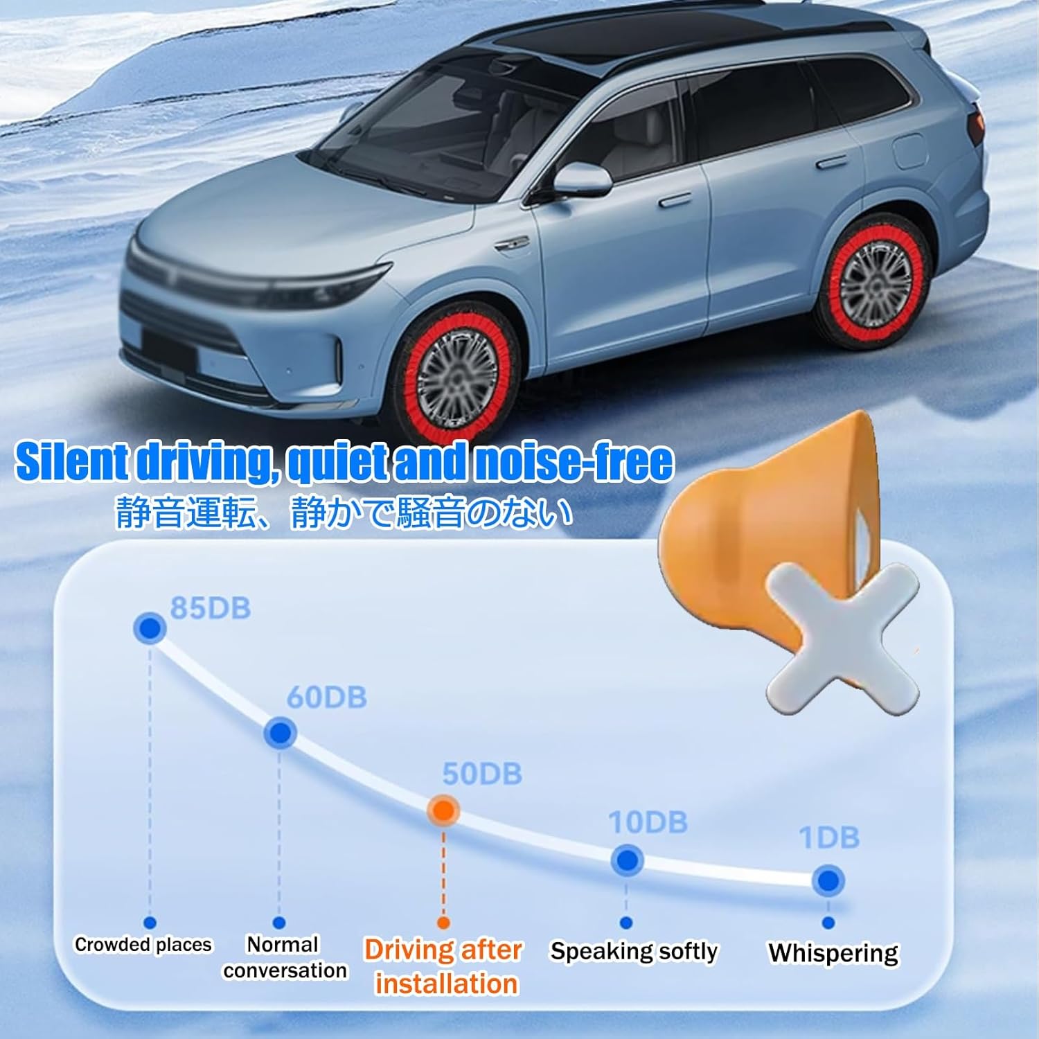Snow Socks For Tires,Tire Socks,Universal Tire Chains,For Light Truck, Suv, Cars, Pickups, Fit Tire Width 185-295mm,2 Pack Anti-Slip(265/40R19)