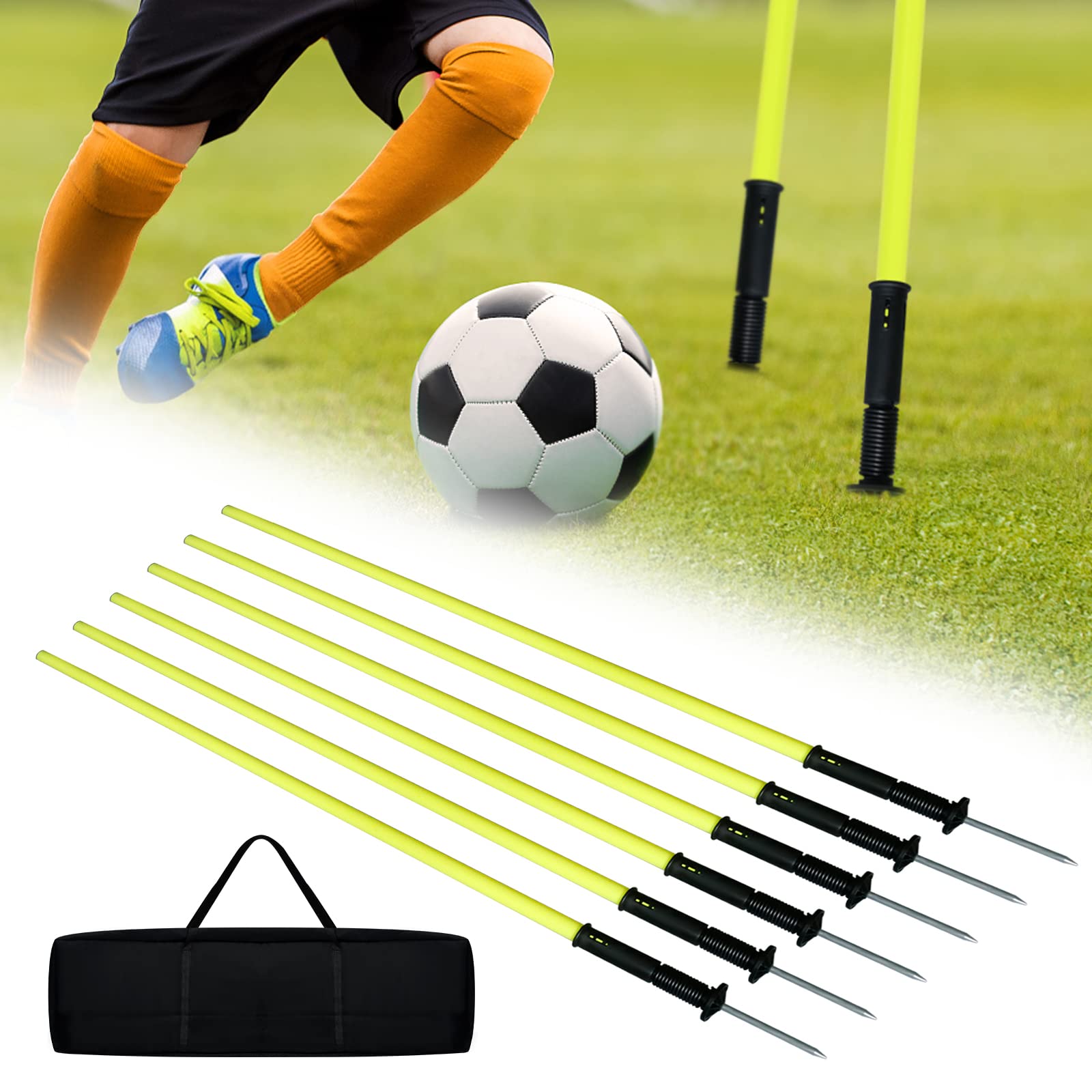 Supporto Per Tee Da Calcio Windspeed In Metallo – Pieghevole, Regolabile In Altezza, Con Borsa Da Trasporto 47 Cm – Per Allenamento E Partite - 3
