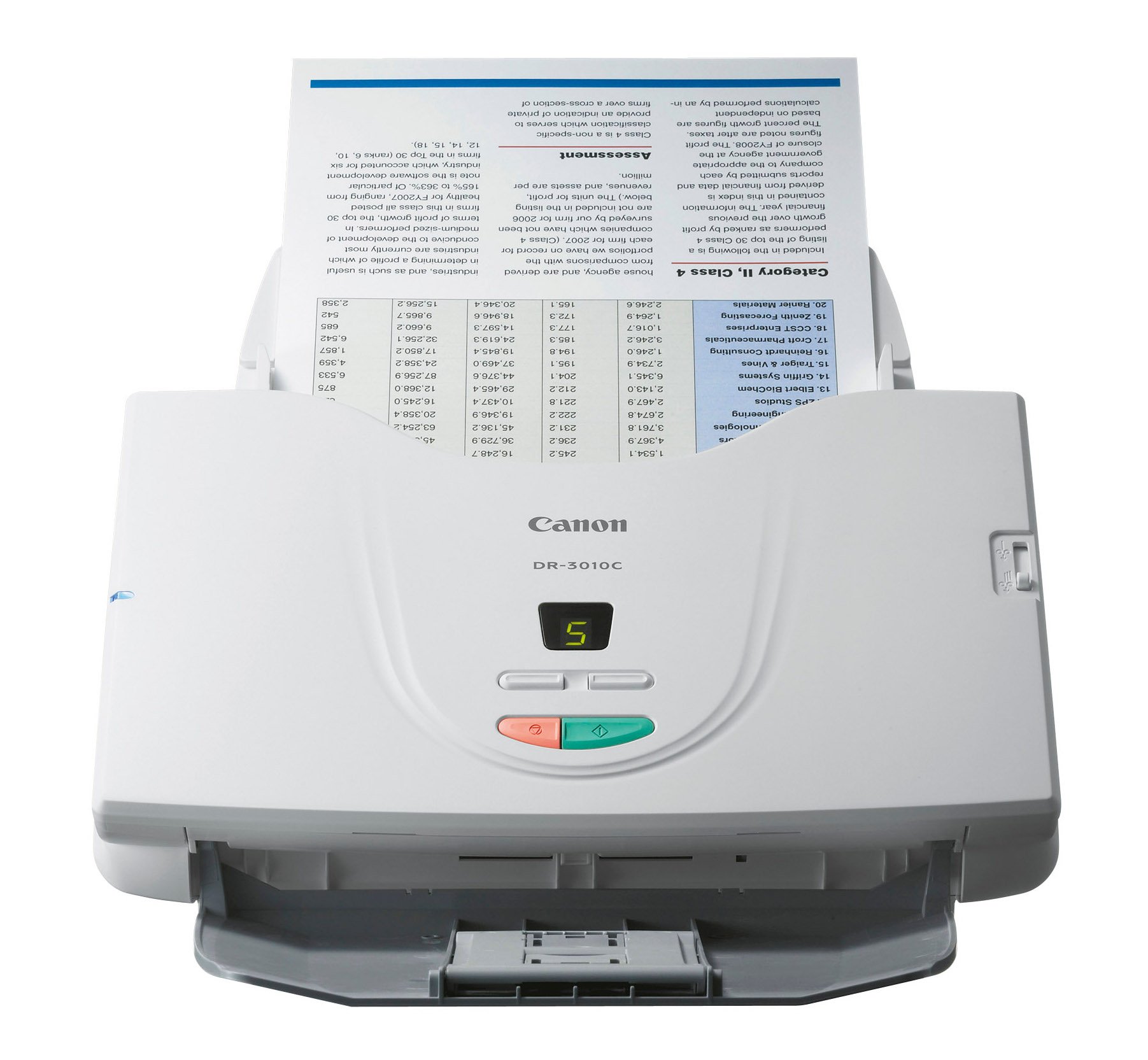 Canon imageFORMULA DR-3010C Scanner de documents Recto-verso Legal 600 ppp x 600 ppp jusqu'à 30 ppm (mono) / jusqu'à 30 ppm (couleur) Chargeur automatique de documents ( 50 feuilles ) jusqu'à 3000 pages par jour Hi-Speed USB