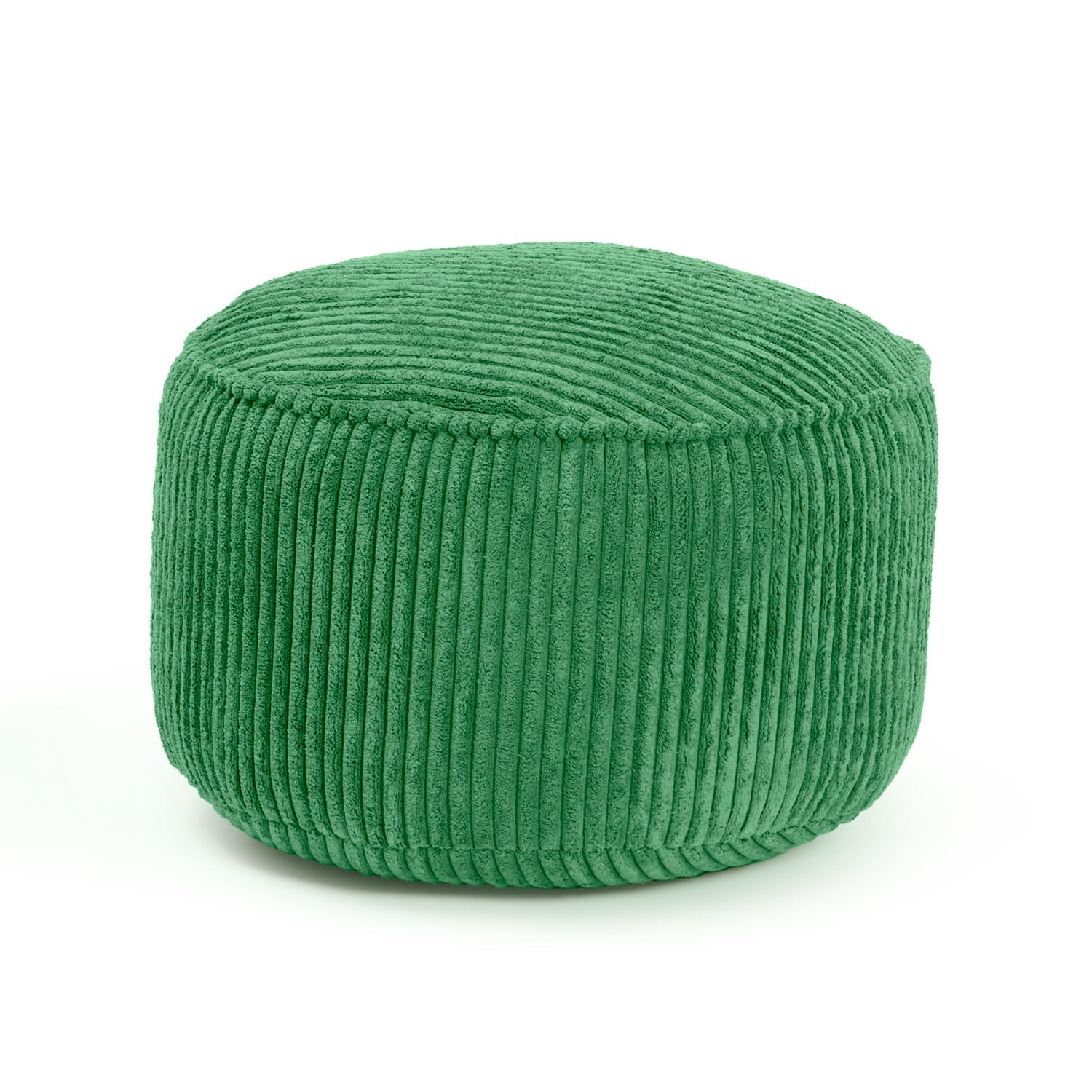 Lumaland Puf compacto para juegos de 50 l: cómodo taburete, práctica mesa y elegante reposapiés para interiores | Ø 25 x 45 cm [verde oscuro]
