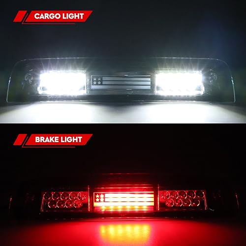 Miniatura 2 de Tresound Tercera luz de freno para Dodge Ram 1500 2500 3500 2009-2017 Lámpara LED de montaje alto (lente ahumada)