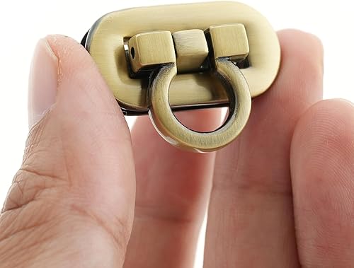 Miniatura 6 de CRAFTMEMORE Paquete de 2 bolsas de metal con cierre de giro ovalado para manualidades, suministros de fabricación de bolsas (grande de 1-58