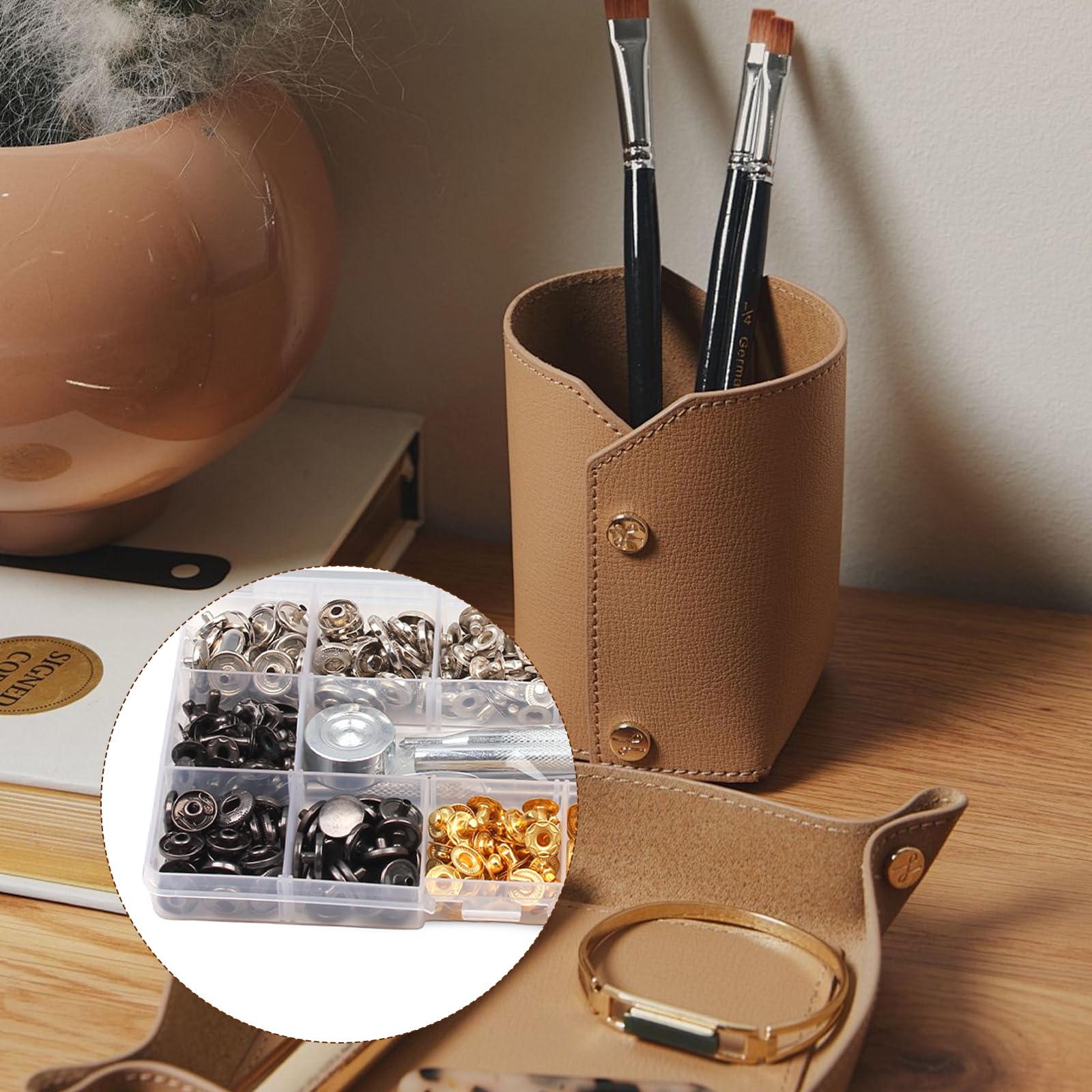 WedDecor Bottoni a pressione in 4 parti con strumenti di fissaggio manuali per abbigliamento, borse, pelletteria, accessori alla moda, progetti fai da WedDecor Bottoni a pressione in 4 parti con strumenti di fissaggio manuali per abbigliamento, borse, pelletteria, accessori alla moda, progetti fai da