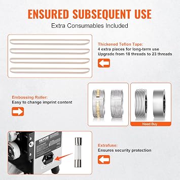 VEVOR Continuous Bag Band Sealing Machine, 0.24-0.47 in/6-12 mm Seal Width, Horizontal Band Sealer Machine with Digital Temperature Control Stainless Steel Bag Sealer for 0.02-0.8 mm Plastic Bag Film