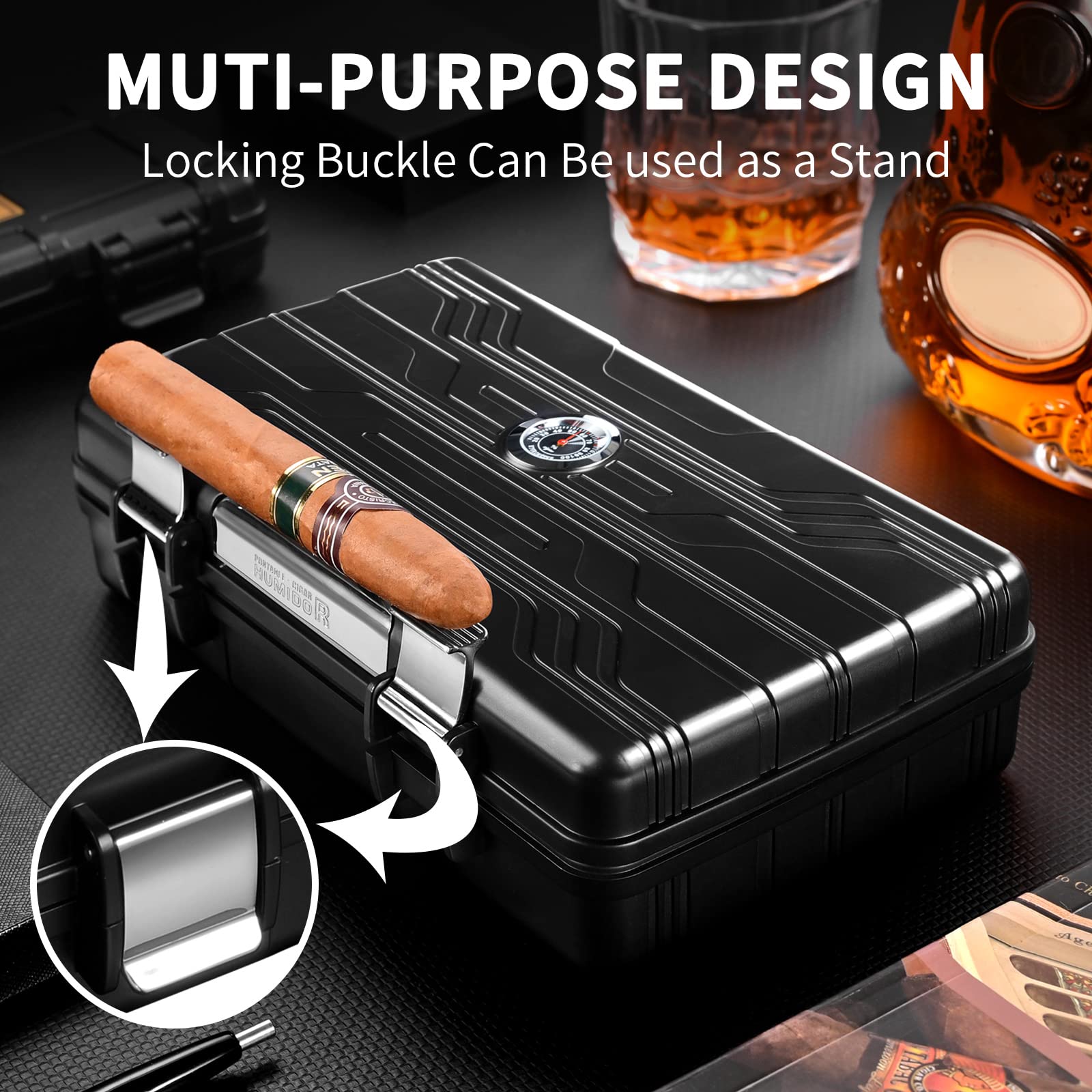 Amazon.com: CIGARLOONG Cigar Humidor Travel Cigar Case Double