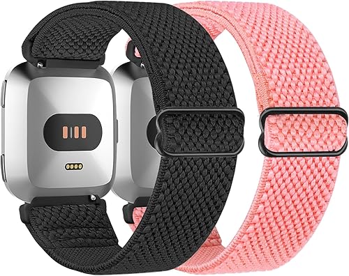 Miniatura 7 de Relting Compatible con Fitbit Versa 2 bandas para mujeres y hombres, correa deportiva de nailon trenzado elástico transpirable para Fitbit
