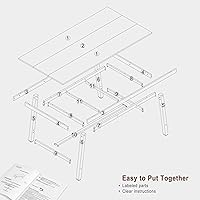 Vista 9 de GarveeHome Mesa de Comedor Industrial para 4-6 Personas, Mesa de Cocina de Madera de 63" de Largo con Marco de Metal Resistente y Acabado de Madera