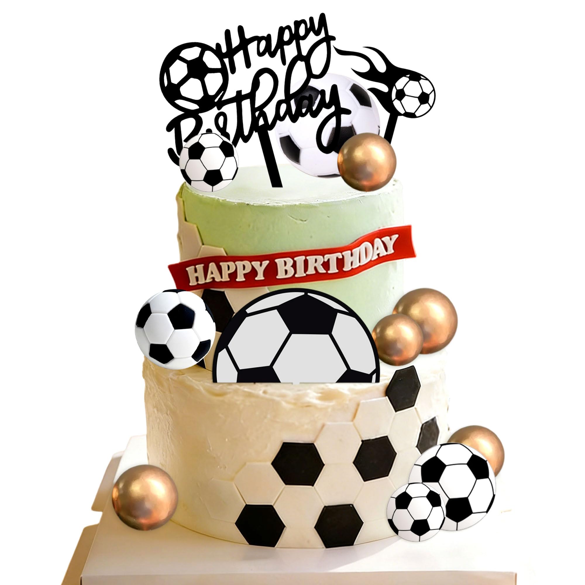 Soccer Cake Topper Soccer Ball Player Cake Decorations Football Birthday Cake Decoration for Men Soccer Sport Theme Birthday Party Supplies - Image 7
