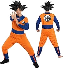 NeonPunk Dragon Ball Z Goku Adult Pajama Onesie Jumpsuit, Soft All-in-One Anime Loungewear/Costume, Blue & Orange Design