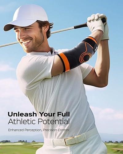 Miniatura 8 de Rakiie Codera de compresión para codo, 2 unidades, coderas para tendinitis y codo de tenista, codo para aliviar el dolor para hombres y mujeres,