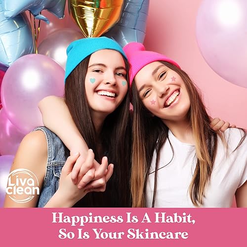 Miniatura 8 de LivaClean 240 unidades Parche para espinillas con forma de corazón y estrella con ácido salicílico y aceite de árbol de té, parches para granos,